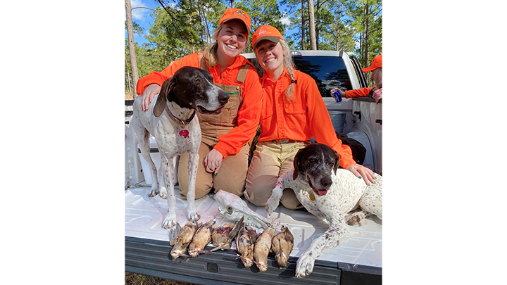 Sisters hunting doves