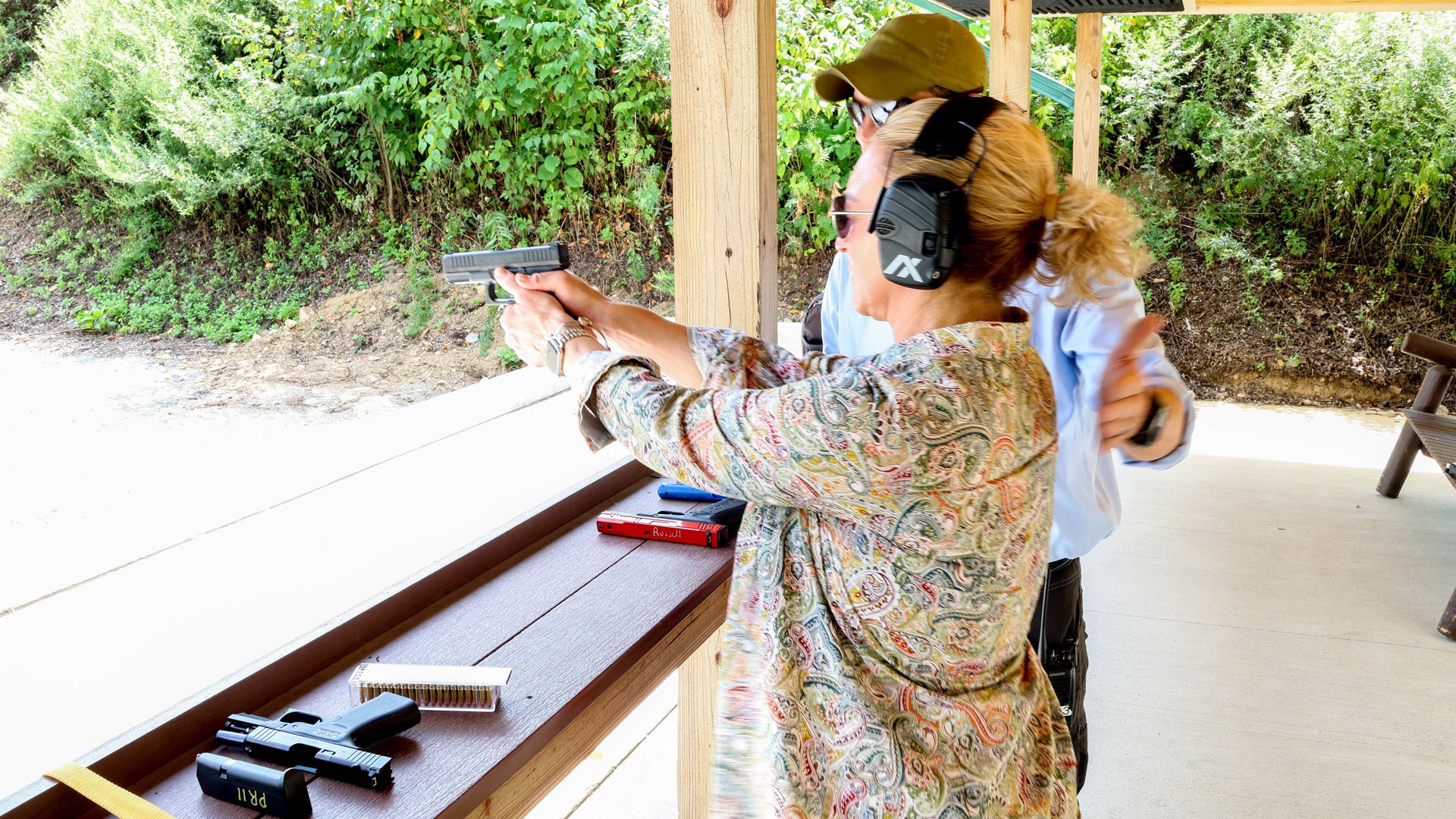 Mrs. Massaro ringing steel