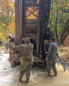 Drilling for water pump