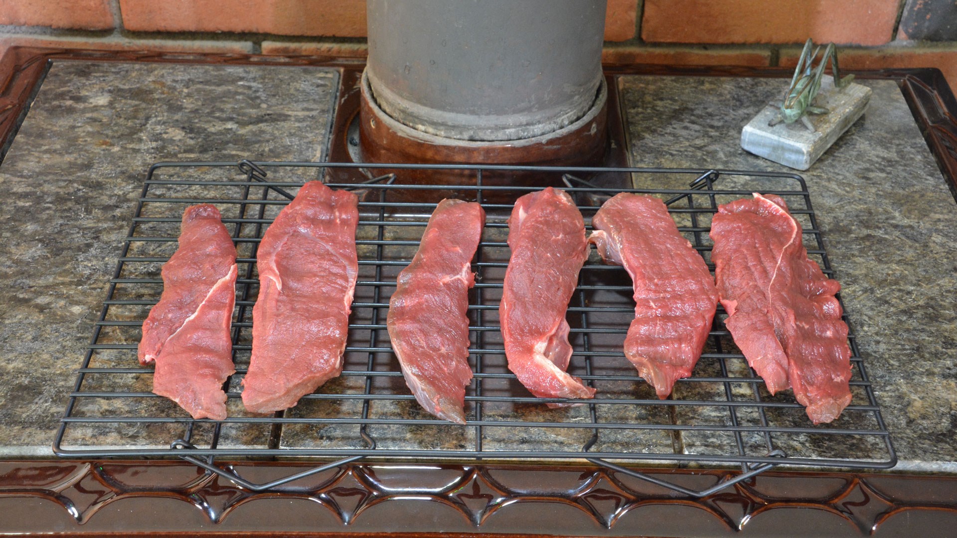 Jerky on woodstove