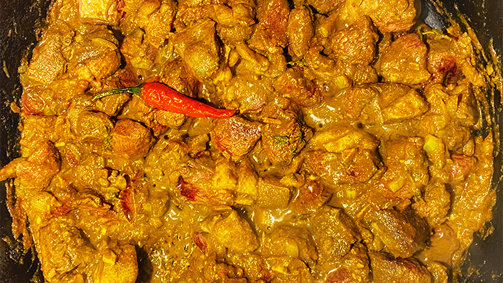 Curried Duck Breast in Cast Iron Pan
