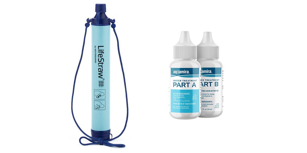 LifeStraw Filter and Aquamira Water Treatment