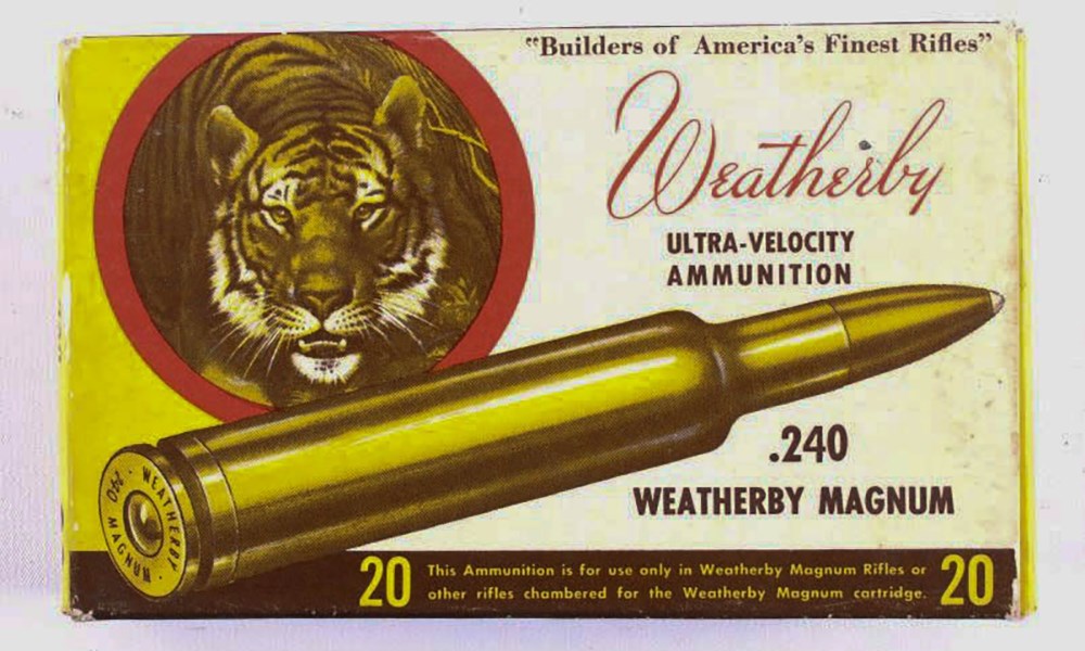 Vintage .240 Weatherby Magnum Ultra-Velocity Ammunition box.