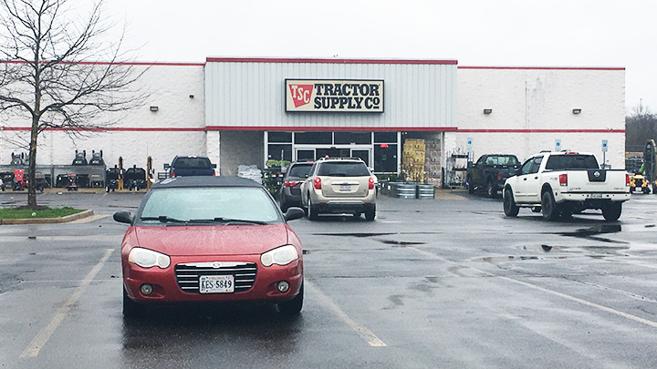 Parking lot at Tractor Supply Co.