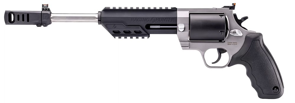 Taurus Raging Hunter 10-Inch .460 S&W Magnum full length facing left on white background.
