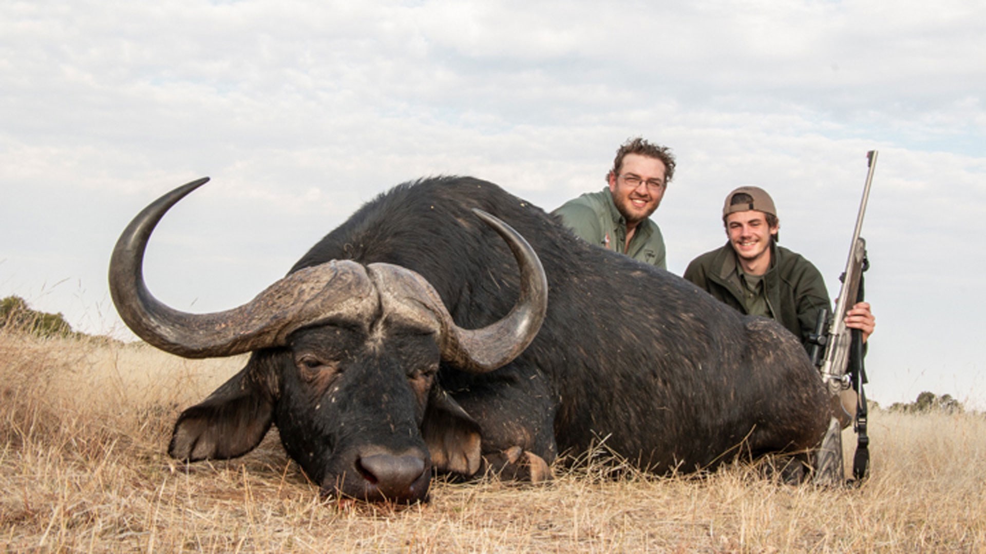Hunters with Cape Buffalo
