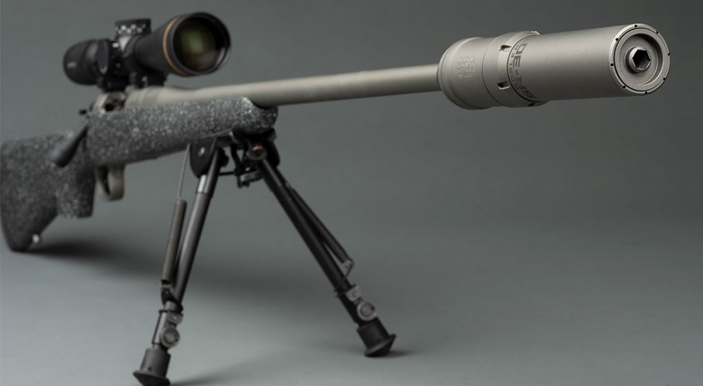 Nosler SR-30AlTi Suppressor on Nosler Model 21 Rifle