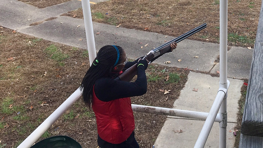 Aurelia Skipwith, Director of U.S. Fish and Wildlife Service at shotgun shooting range