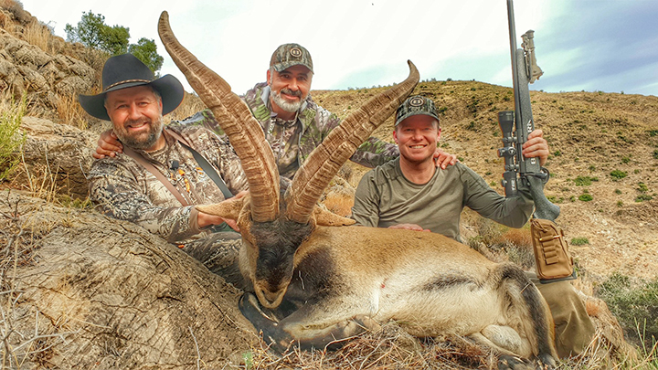 Hunters with southeastern Ibex in Spain