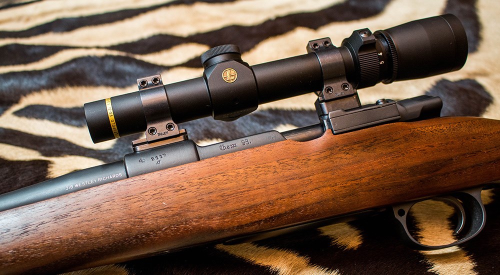 A custom-built .318 Westley Richards, rifle based around a 1916 Amberg Arsenal Gewehr 98 Mauser.