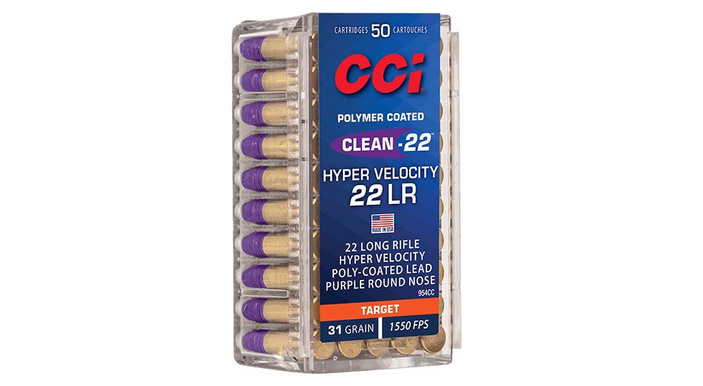 CCI Clean-22 Hyper Velocity .22 Long Rifle ammunition.