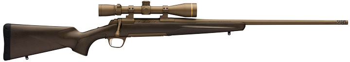 Browning X-Bolt Pro with scope on white