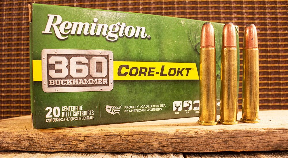 Remington Core-Lokt 360 Buckhammer ammunition.