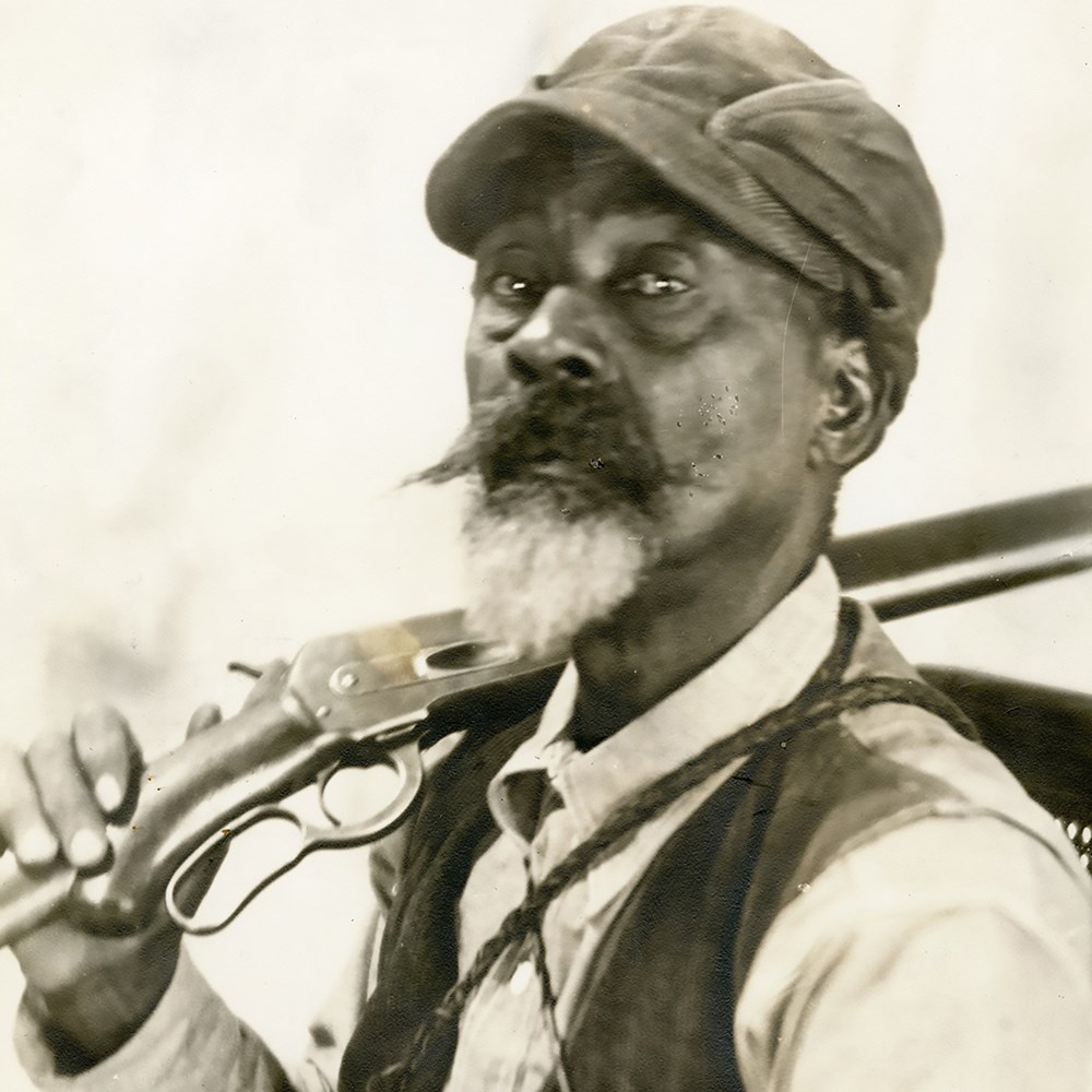 Portrait of Holt Collier, Teddy Roosevelt's hunting guide.