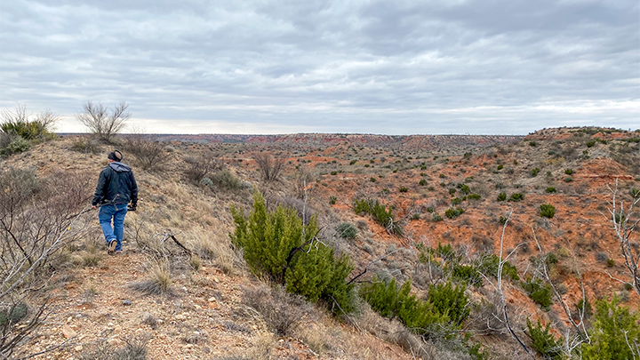 Man Hiking in West Texas